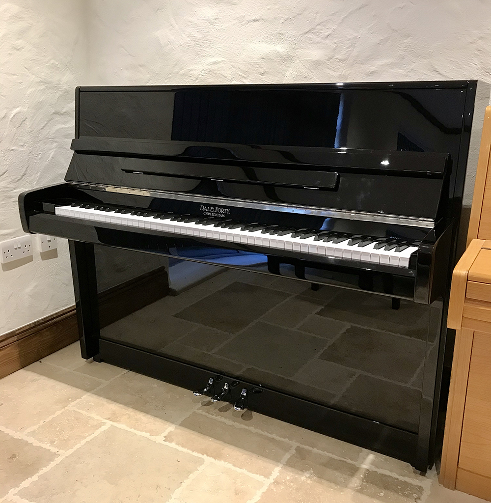 dale,forty,used,piano,black,high,gloss,modern,upright,dorset,sale